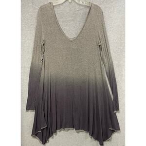 NEW BKE Ombre Dip Dye Thermal Ribbed Long Sleeve Dress Size Small